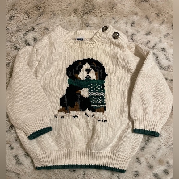 Janie and Jack Other - Janie and Jack Cream Sweater with Dog Design 6m